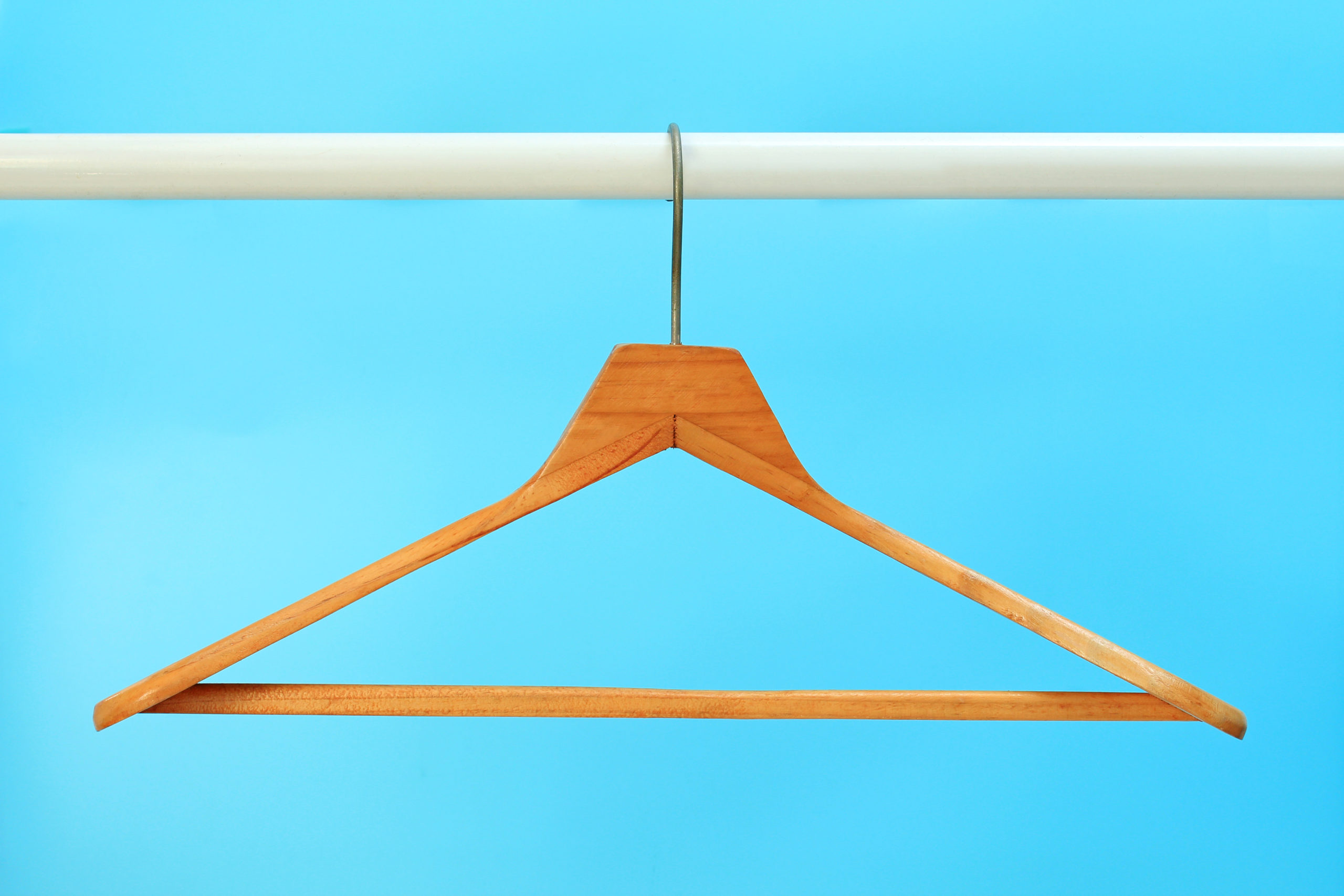 Cloth hangers in row